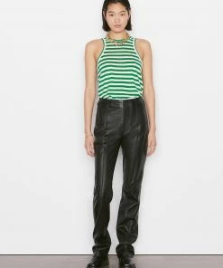 Frame-denim Striped Ringer Tank -- Court Green Multi Women