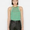 Frame-denim Striped Ringer Tank -- Court Green Multi Women