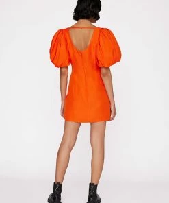 Frame-denim Puff Sleeve U-Neck Dress -- Mandarin Women