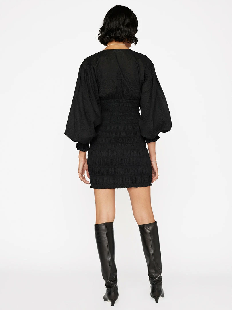 Budget 👍 Frame-denim 👩 Women V-Neck Smocked 👗 Dress -- Noir 🎉 6 Frame-denim Women V-Neck Smocked Dress -- Noir