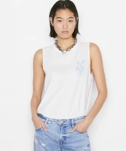 Frame-denim Women Abstract Muscle Tee -- Blanc