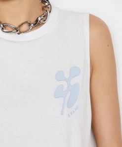 Frame-denim Women Abstract Muscle Tee -- Blanc