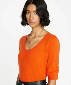 Frame-denim Women Scoop Neck Sweater -- Mandarin