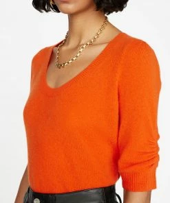Frame-denim Women Scoop Neck Sweater -- Mandarin