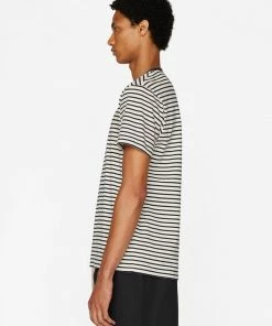 Frame-denim Men Frame Stripe Tee -- Off White/Noir Multi