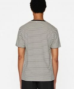 Frame-denim Men Frame Stripe Tee -- Off White/Noir Multi