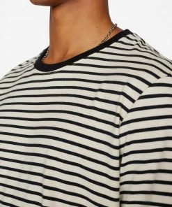 Frame-denim Men Frame Stripe Tee -- Off White/Noir Multi