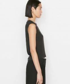 Frame-denim Le High Rise Muscle Tee -- Noir