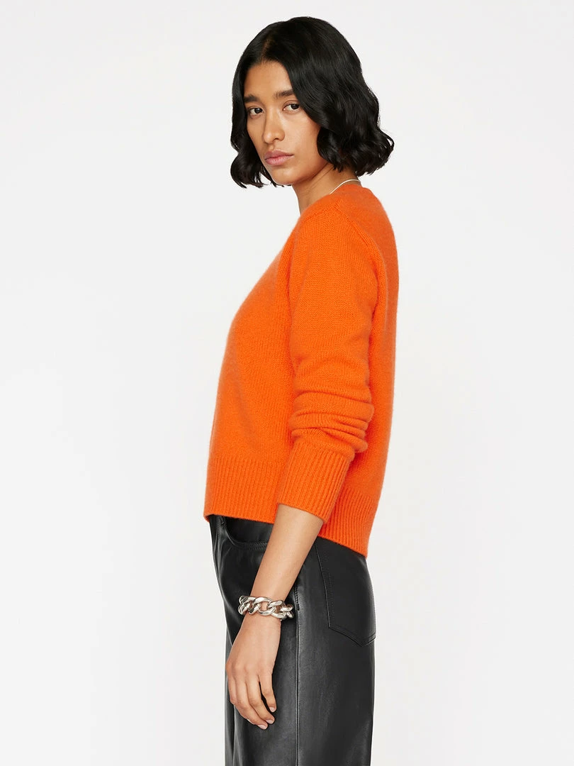 Budget π Frame-denim Clean Crewneck Sweater -- Mandarin π 3 Frame-denim Clean Crewneck Sweater -- Mandarin