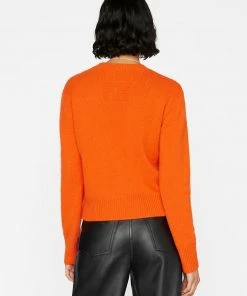 Budget π Frame-denim Clean Crewneck Sweater -- Mandarin π 9 Frame-denim Clean Crewneck Sweater -- Mandarin