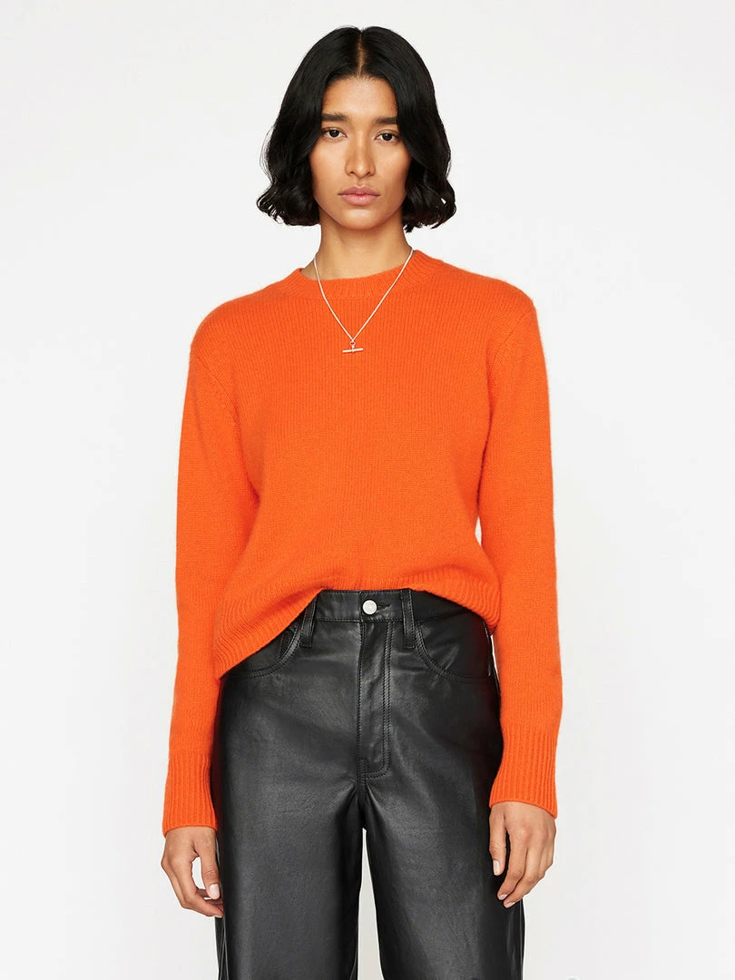 Budget π Frame-denim Clean Crewneck Sweater -- Mandarin π 1 Frame-denim Clean Crewneck Sweater -- Mandarin