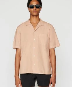 Frame-denim Short Sleeve Camp Collar Shirt -- Powder Brick