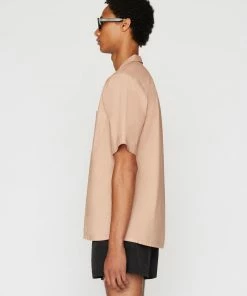 Frame-denim Short Sleeve Camp Collar Shirt -- Powder Brick