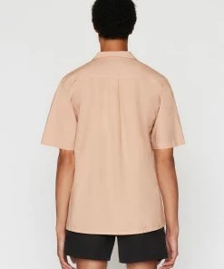 Frame-denim Short Sleeve Camp Collar Shirt -- Powder Brick