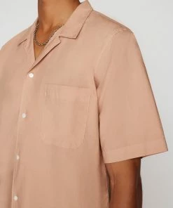 Frame-denim Short Sleeve Camp Collar Shirt -- Powder Brick