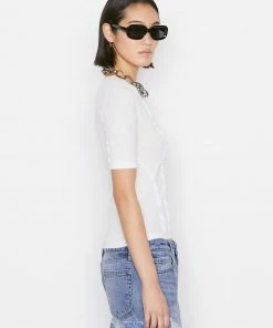 Cheapest ๐ฏ Frame-denim ๐ฉ Women Reverse Seam Tee -- Blanc ๐ 13 Frame-denim Women Reverse Seam Tee -- Blanc