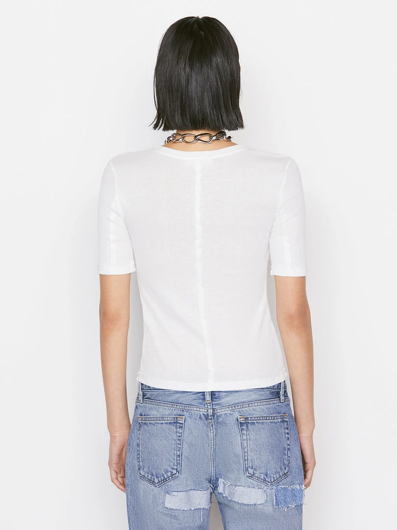 Cheapest ๐ฏ Frame-denim ๐ฉ Women Reverse Seam Tee -- Blanc ๐ 6 Frame-denim Women Reverse Seam Tee -- Blanc