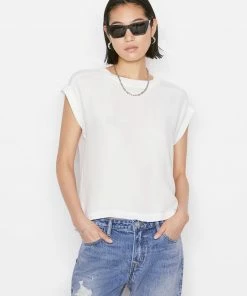 Frame-denim Washable Silk Oversized Tee -- Off White Women