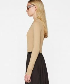 Frame-denim Refined Polo Sweater -- Taupe Women