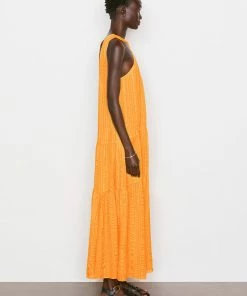 Frame-denim Draped Halter Maxi Dress -- Kumquat