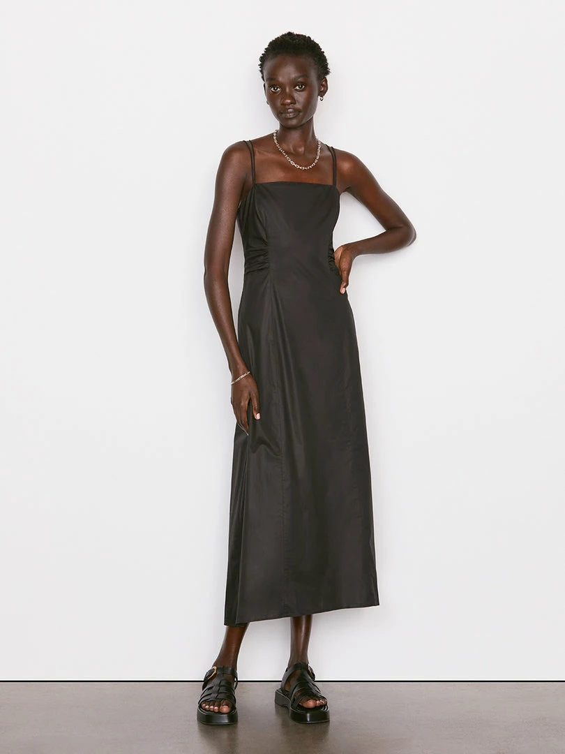 Promo ๐ Frame-denim Tie Back Midi ๐ Dress -- Noir ๐ฉ Women ๐ 1 Frame-denim Tie Back Midi Dress -- Noir Women