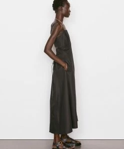 Promo ๐ Frame-denim Tie Back Midi ๐ Dress -- Noir ๐ฉ Women ๐ 11 Frame-denim Tie Back Midi Dress -- Noir Women