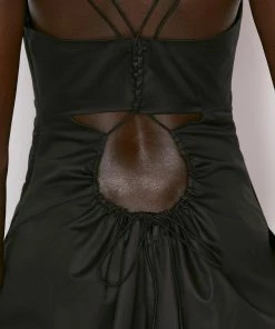 Promo ๐ Frame-denim Tie Back Midi ๐ Dress -- Noir ๐ฉ Women ๐ 14 Frame-denim Tie Back Midi Dress -- Noir Women