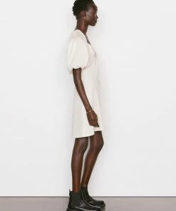 Frame-denim Tie Neck Dress -- Flax