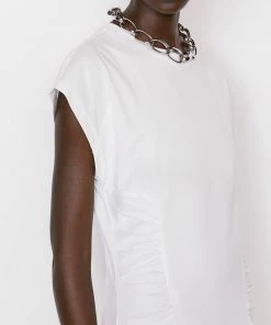 Frame-denim Fitted Flare Dress -- Blanc Women