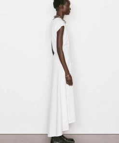 Frame-denim Fitted Flare Dress -- Blanc Women