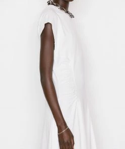 Frame-denim Fitted Flare Dress -- Blanc Women