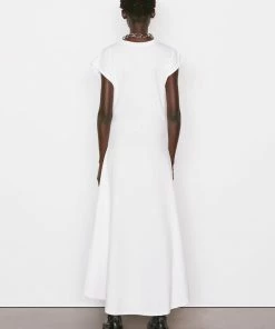 Frame-denim Fitted Flare Dress -- Blanc Women