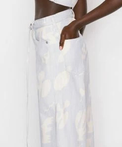 Frame-denim Women High Rise Baggy Pant -- Tropical Chambray Abstract