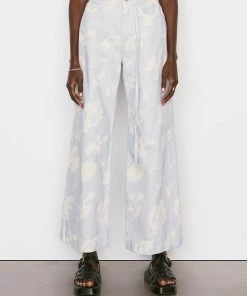 Frame-denim Women High Rise Baggy Pant -- Tropical Chambray Abstract