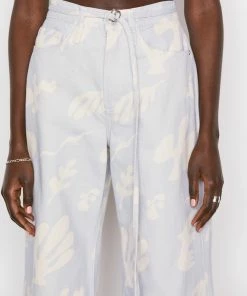 Frame-denim Women High Rise Baggy Pant -- Tropical Chambray Abstract