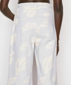 Frame-denim Women High Rise Baggy Pant -- Tropical Chambray Abstract