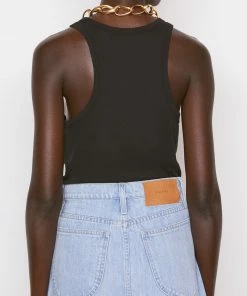 Frame-denim Women Ringer Tank -- Noir