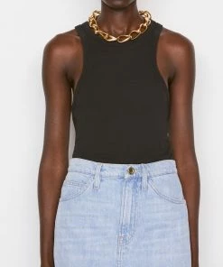 Frame-denim Women Ringer Tank -- Noir