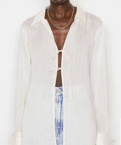 Cheapest β¨ Frame-denim Delicate Tie Front Top -- Bone π 9 Frame-denim Delicate Tie Front Top -- Bone