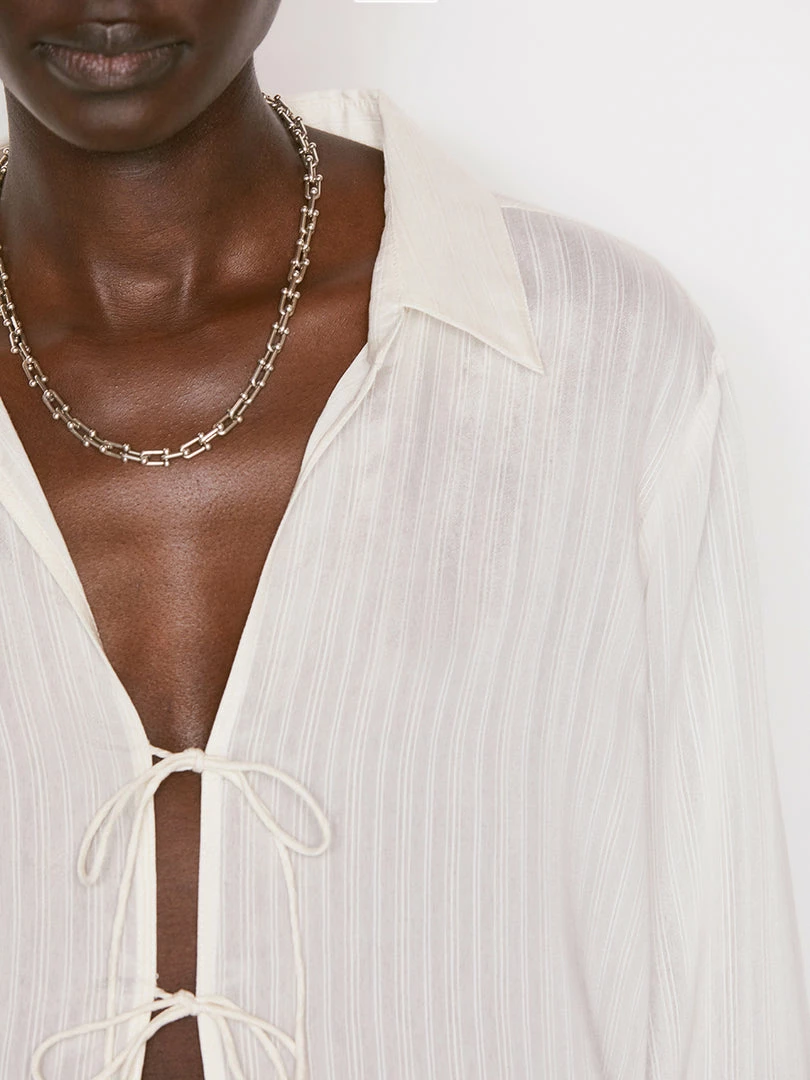 Cheapest β¨ Frame-denim Delicate Tie Front Top -- Bone π 4 Frame-denim Delicate Tie Front Top -- Bone