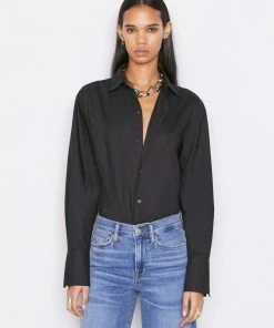 Frame-denim Women Ilona Oversized Shirt -- Noir