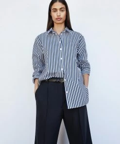 Frame-denim Women Ilona Oversized Shirt -- Navy Multi