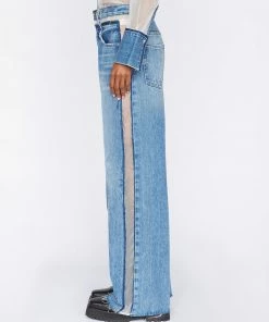 Frame-denim Atelier Sheer Insert Jean -- Azul Women