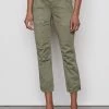 Frame-denim Women Banded Bottom Trapunto Moto Pant -- Washed Aloe