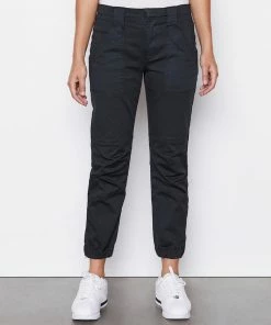 Frame-denim Banded Bottom Trapunto Moto Pant -- Washed Black