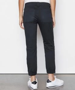 Frame-denim Banded Bottom Trapunto Moto Pant -- Washed Black