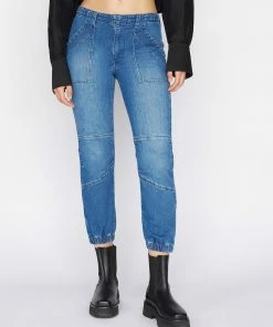 Frame-denim Women Banded Bottom Trapunto Pant -- Waltz