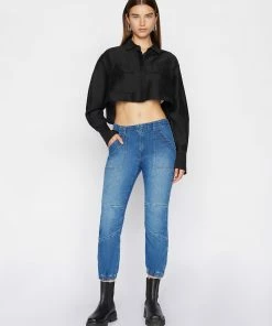 Frame-denim Women Banded Bottom Trapunto Pant -- Waltz