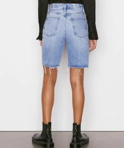 Frame-denim High Rise Bermuda -- Baines Rips Women