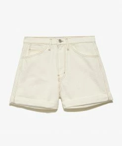 Frame-denim High Rise Cuffed Short -- Ecru Women